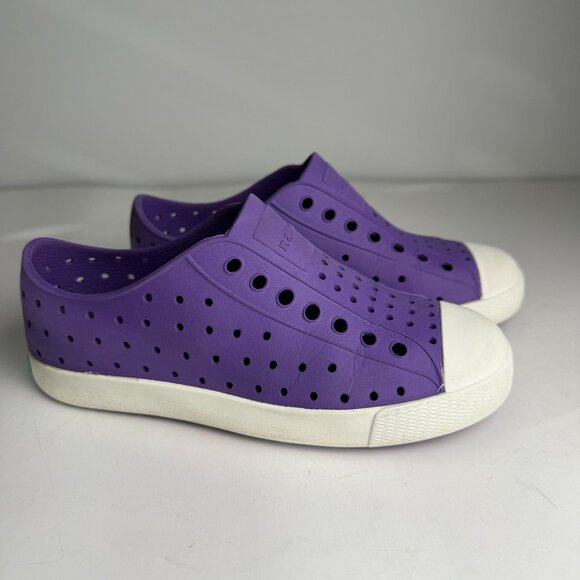 Native Jefferson Slip On Shoe Starfish Purple Shell White Big Kids Size J1 - Picture 1 of 7
